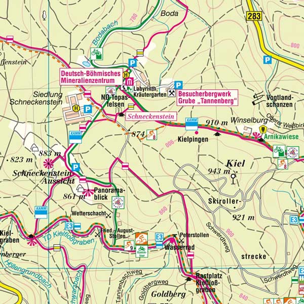 Wanderkarte Ferienregion Schöneck Klingenthal Eibenstock