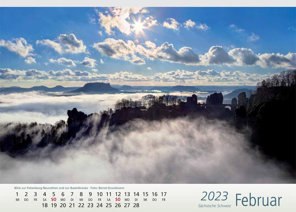 Kalender Sächsische Schweiz Neurathen Basteibrücke