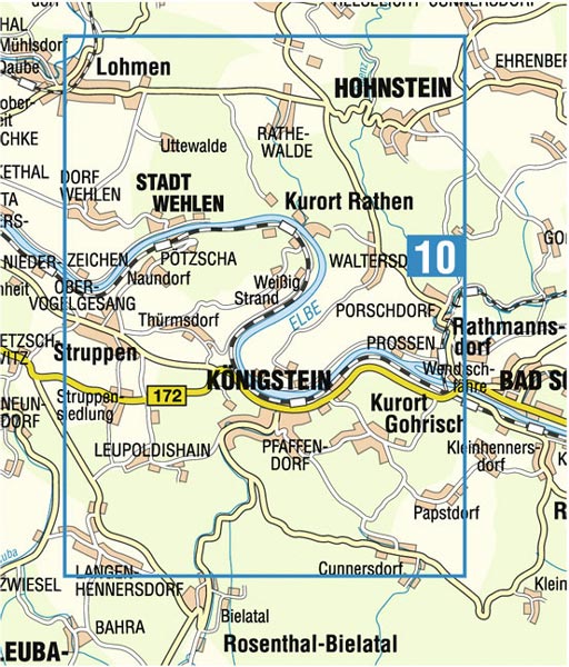 Wanderkarte Sächsische Schweiz Wehlen Königstein