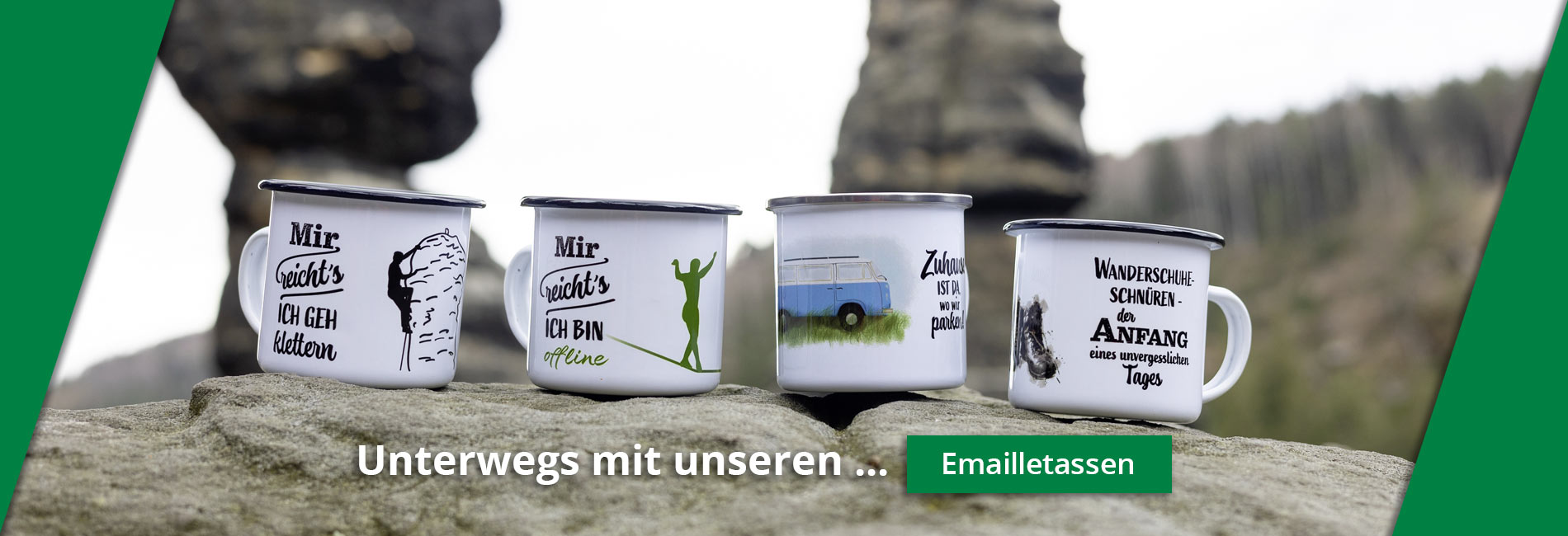 Lustige Emailletasse Klettern Wandern Camping