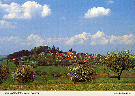 Ansichtskarte Burg und Stadt Stolpen in Sachsen