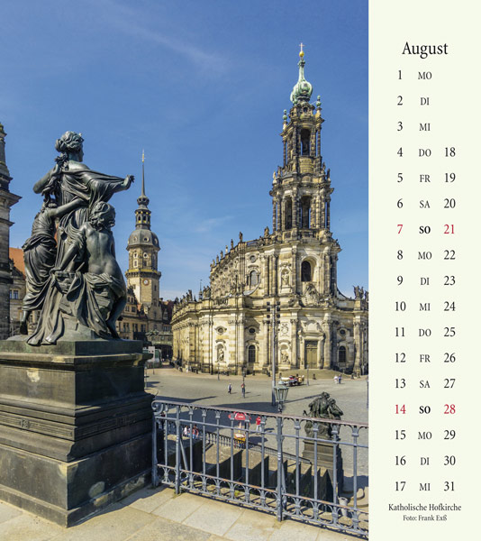 Kalender Dresden 2022 Hofkirche August